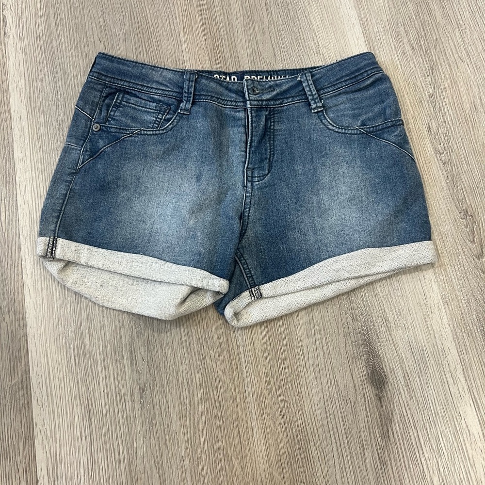 Vanilla Star Cuffed Blue Jean Shorts